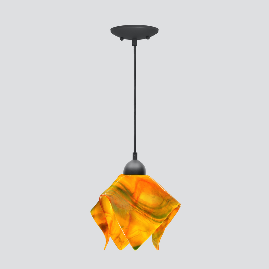Jezebel Gallery Flame Signature 9" x 7" Small Snapdragon Pendant Light With Black Hardware