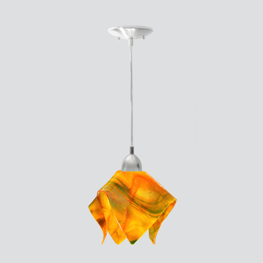 Jezebel Gallery Flame Signature 9" x 7" Small Snapdragon Pendant Light With Nickel Hardware