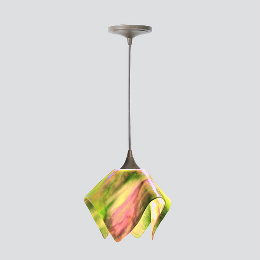 Jezebel Gallery Flame Signature 9" x 7" Small Tulip Pendant Light With Brown Hardware
