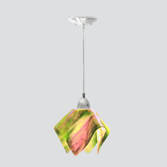 Jezebel Gallery Flame Signature 9" x 7" Small Tulip Pendant Light With Nickel Hardware