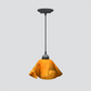 Jezebel Gallery Lily Radiance 11" x 7" Large Amber Pendant Light With Black Hardware