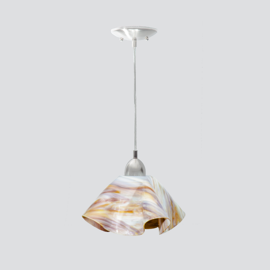 Jezebel Gallery Lily Radiance 11" x 7" Large Bisque Pendant Light With Nickel Hardware