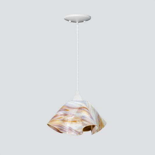 Jezebel Gallery Lily Radiance 11" x 7" Large Bisque Pendant Light With White Hardware