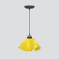 Jezebel Gallery Lily Radiance 11" x 7" Large Canary Yellow Pendant Light With Black Hardware