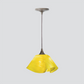 Jezebel Gallery Lily Radiance 11" x 7" Large Canary Yellow Pendant Light With Brown Hardware