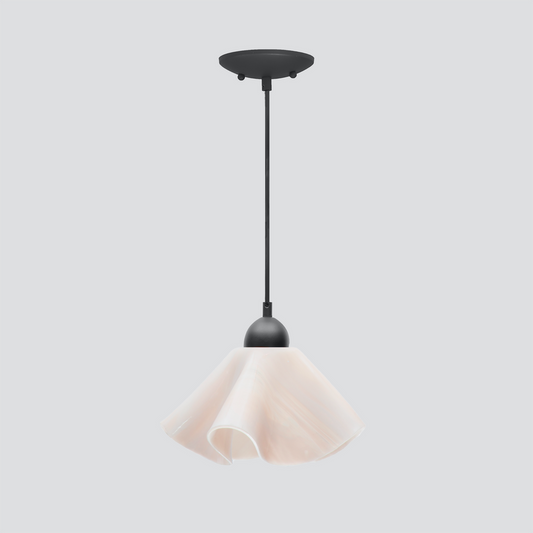 Jezebel Gallery Lily Radiance 11" x 7" Large Champagne Pendant Light With Black Hardware