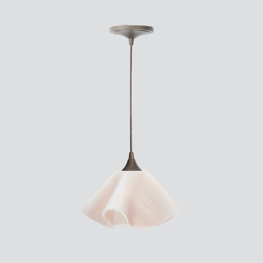 Jezebel Gallery Lily Radiance 11" x 7" Large Champagne Pendant Light With Brown Hardware