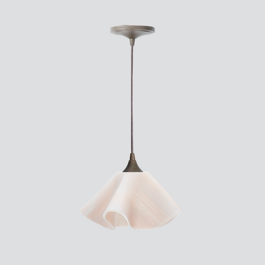 Jezebel Gallery Lily Radiance 11" x 7" Large Champagne Pendant Light With Brown Hardware