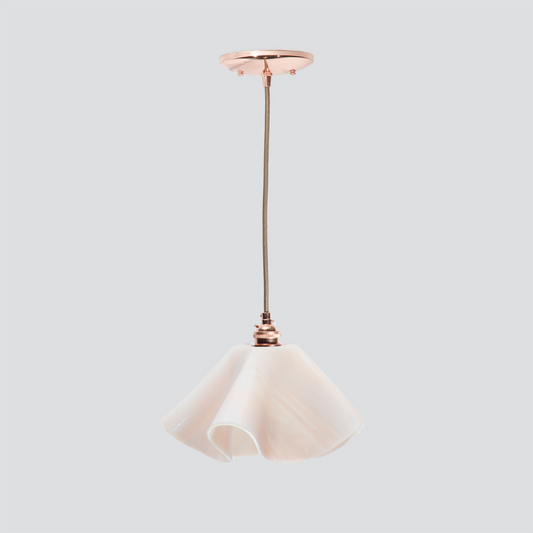 Jezebel Gallery Lily Radiance 11" x 7" Large Champagne Pendant Light With Copper Hardware