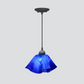 Jezebel Gallery Lily Radiance 11" x 7" Large Cobalt Blue Pendant Light With Black Hardware