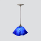 Jezebel Gallery Lily Radiance 11" x 7" Large Cobalt Blue Pendant Light With Brown Hardware