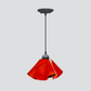 Jezebel Gallery Lily Radiance 11" x 7" Large Fiery Red Pendant Light With Black Hardware
