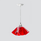 Jezebel Gallery Lily Radiance 11" x 7" Large Fiery Red Pendant Light With Nickel Hardware