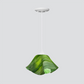 Jezebel Gallery Lily Radiance 11" x 7" Large Grass Green Pendant Light With White Hardware