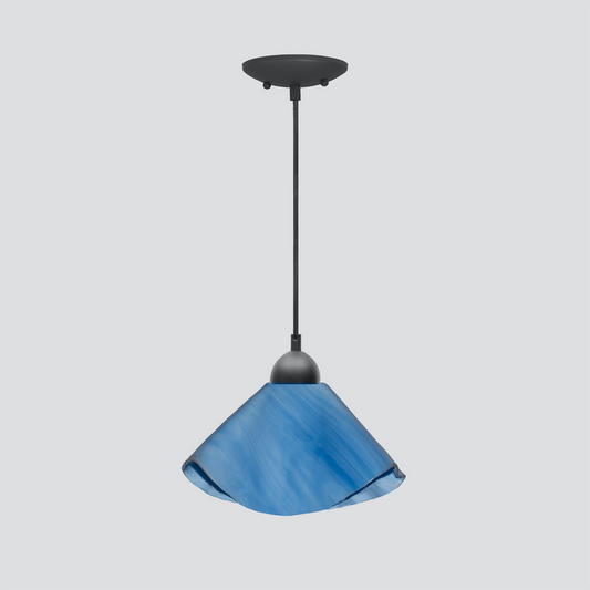 Jezebel Gallery Lily Radiance 11" x 7" Large Lavender Pendant Light With Black Hardware