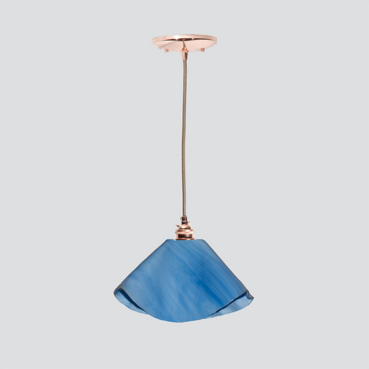 Jezebel Gallery Lily Radiance 11" x 7" Large Lavender Pendant Light With Copper Hardware