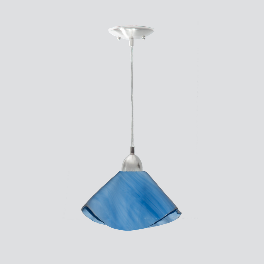 Jezebel Gallery Lily Radiance 11" x 7" Large Lavender Pendant Light With Nickel Hardware