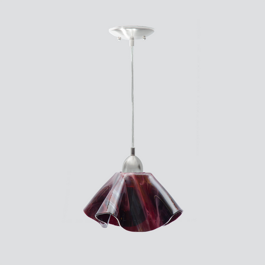 Jezebel Gallery Lily Radiance 11" x 7" Large Plum Pendant Light With Nickel Hardware