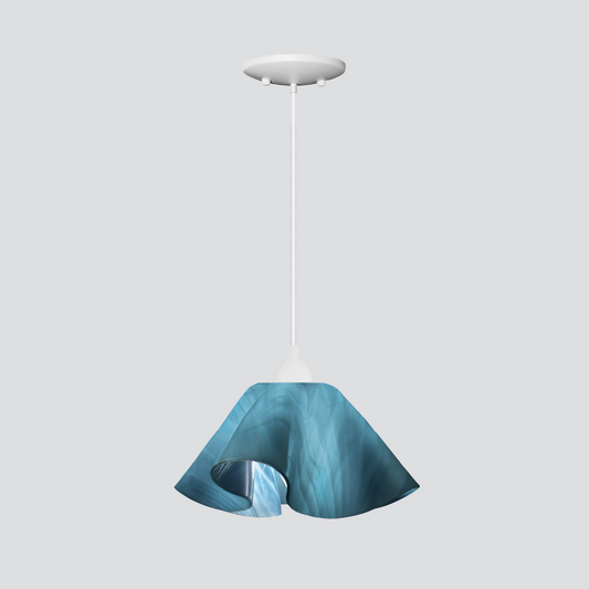 Jezebel Gallery Lily Radiance 11" x 7" Large Sky Blue Pendant Light With White Hardware