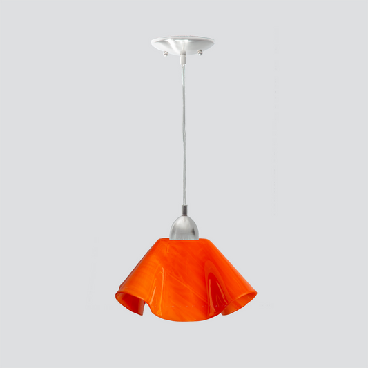 Jezebel Gallery Lily Radiance 11" x 7" Large Tangerine Pendant Light With Nickel Hardware