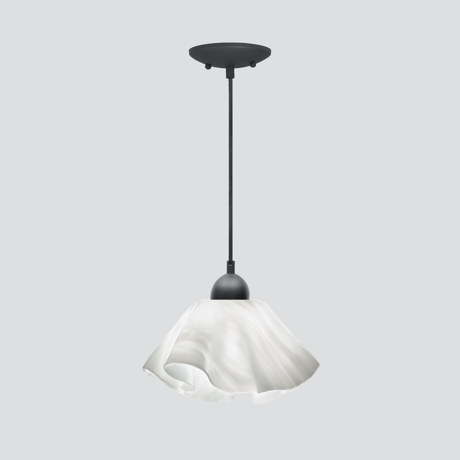 Jezebel Gallery Lily Radiance 11" x 7" Large White Cloud Pendant Light With Black Hardware