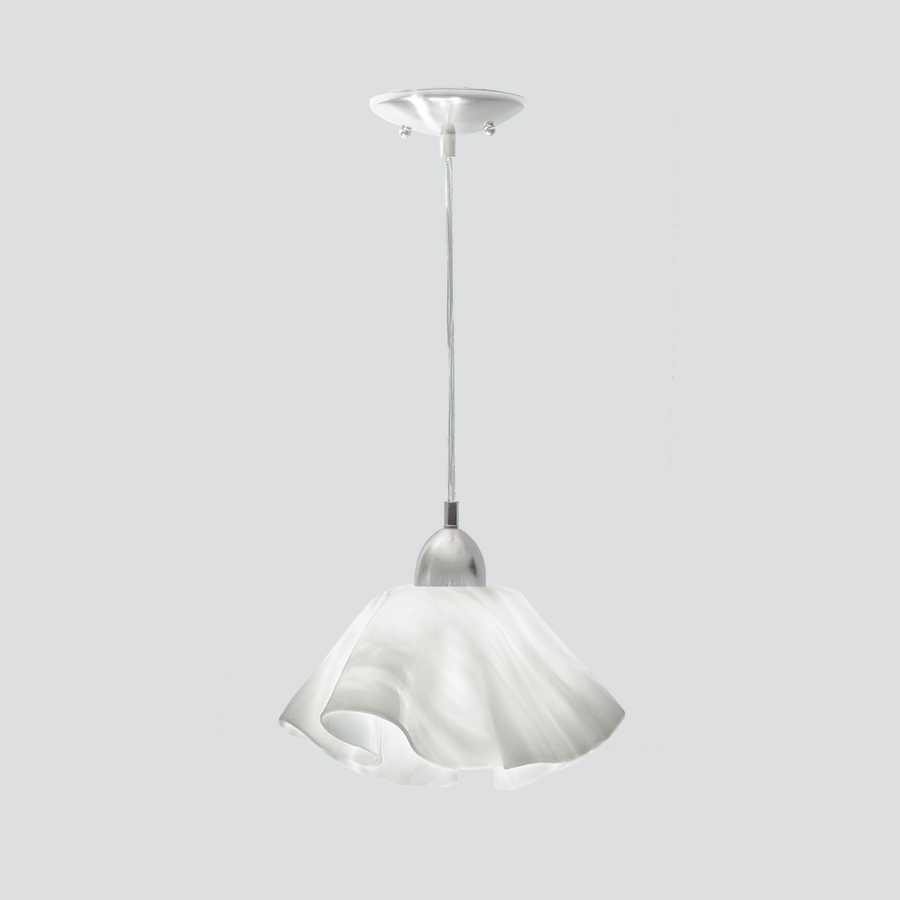Jezebel Gallery Lily Radiance 11" x 7" Large White Cloud Pendant Light With Nickel Hardware