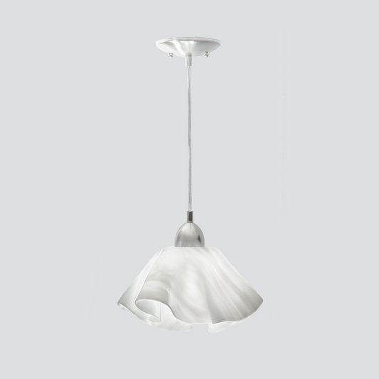 Jezebel Gallery Lily Radiance 11" x 7" Large White Cloud Pendant Light With Nickel Hardware