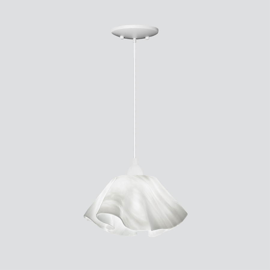 Jezebel Gallery Lily Radiance 11" x 7" Large White Cloud Pendant Light With White Hardware