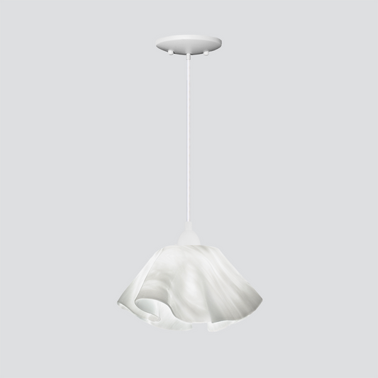 Jezebel Gallery Lily Radiance 11" x 7" Large White Cloud Pendant Light With White Hardware