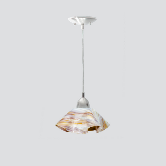 Jezebel Gallery Lily Radiance 9" x 5" Small Bisque Pendant Light With Nickel Hardware