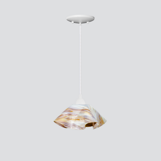 Jezebel Gallery Lily Radiance 9" x 5" Small Bisque Pendant Light With White Hardware