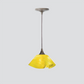 Jezebel Gallery Lily Radiance 9" x 5" Small Canary Yellow Pendant Light With Brown Hardware