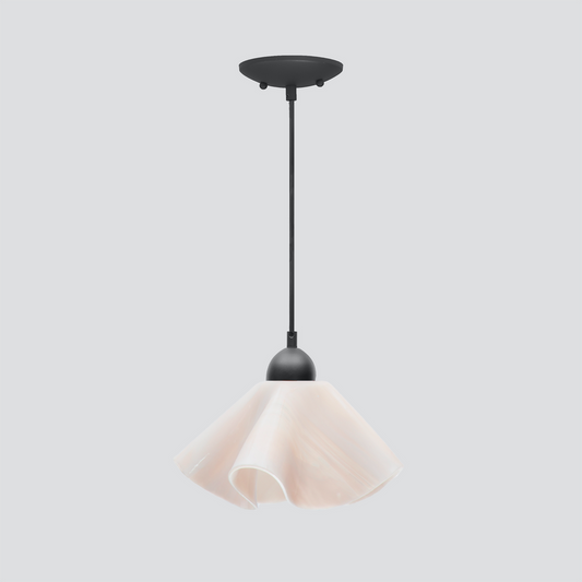 Jezebel Gallery Lily Radiance 9" x 5" Small Champagne Pendant Light With Black Hardware