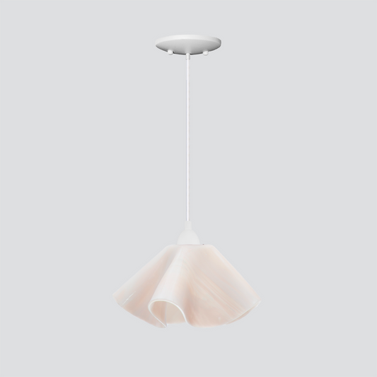 Jezebel Gallery Lily Radiance 9" x 5" Small Champagne Pendant Light With White Hardware