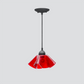 Jezebel Gallery Lily Radiance 9" x 5" Small Cherry Ruby Pendant Light With Black Hardware