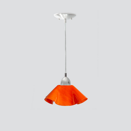Jezebel Gallery Lily Radiance 9" x 5" Small Tangerine Pendant Light With Nickel Hardware