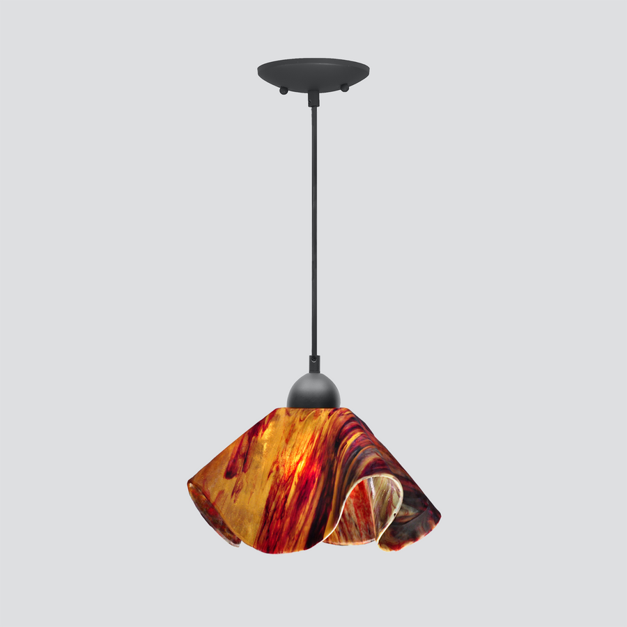 Jezebel Gallery Lily Signature 11" x 7" Large Begonia Pendant Light With Black Hardware