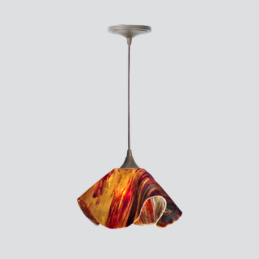 Jezebel Gallery Lily Signature 11" x 7" Large Begonia Pendant Light With Brown Hardware