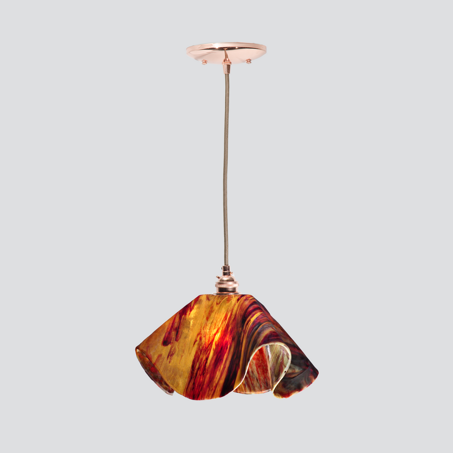 Jezebel Gallery Lily Signature 11" x 7" Large Begonia Pendant Light With Copper Hardware