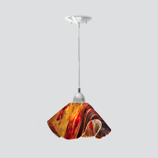 Jezebel Gallery Lily Signature 11" x 7" Large Begonia Pendant Light With Nickel Hardware