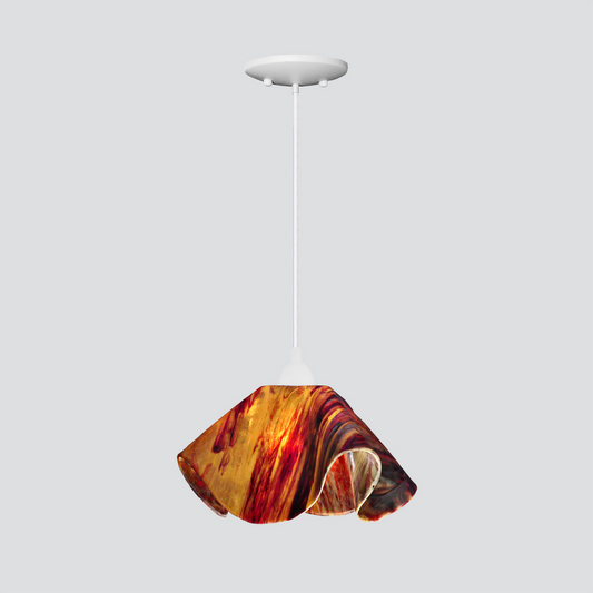 Jezebel Gallery Lily Signature 11" x 7" Large Begonia Pendant Light With White Hardware