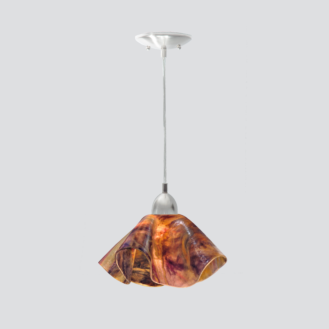 Jezebel Gallery Lily Signature 11" x 7" Large Black Eyed Susan Pendant Light With Nickel Hardware