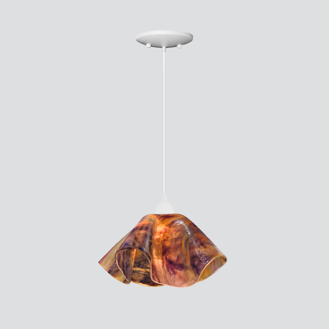 Jezebel Gallery Lily Signature 11" x 7" Large Black Eyed Susan Pendant Light With White Hardware