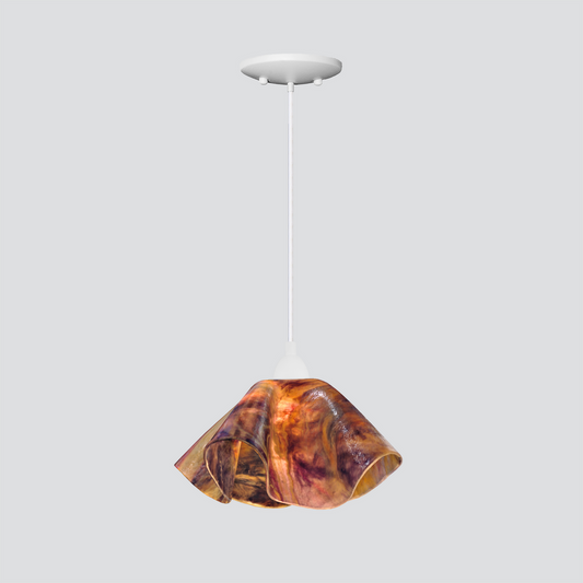 Jezebel Gallery Lily Signature 11" x 7" Large Black Eyed Susan Pendant Light With White Hardware