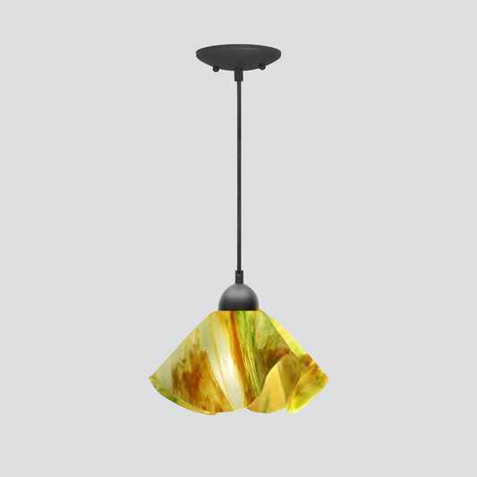 Jezebel Gallery Lily Signature 11" x 7" Large Buttercup Pendant Light With Black Hardware