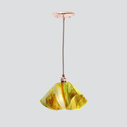 Jezebel Gallery Lily Signature 11" x 7" Large Buttercup Pendant Light With Copper Hardware
