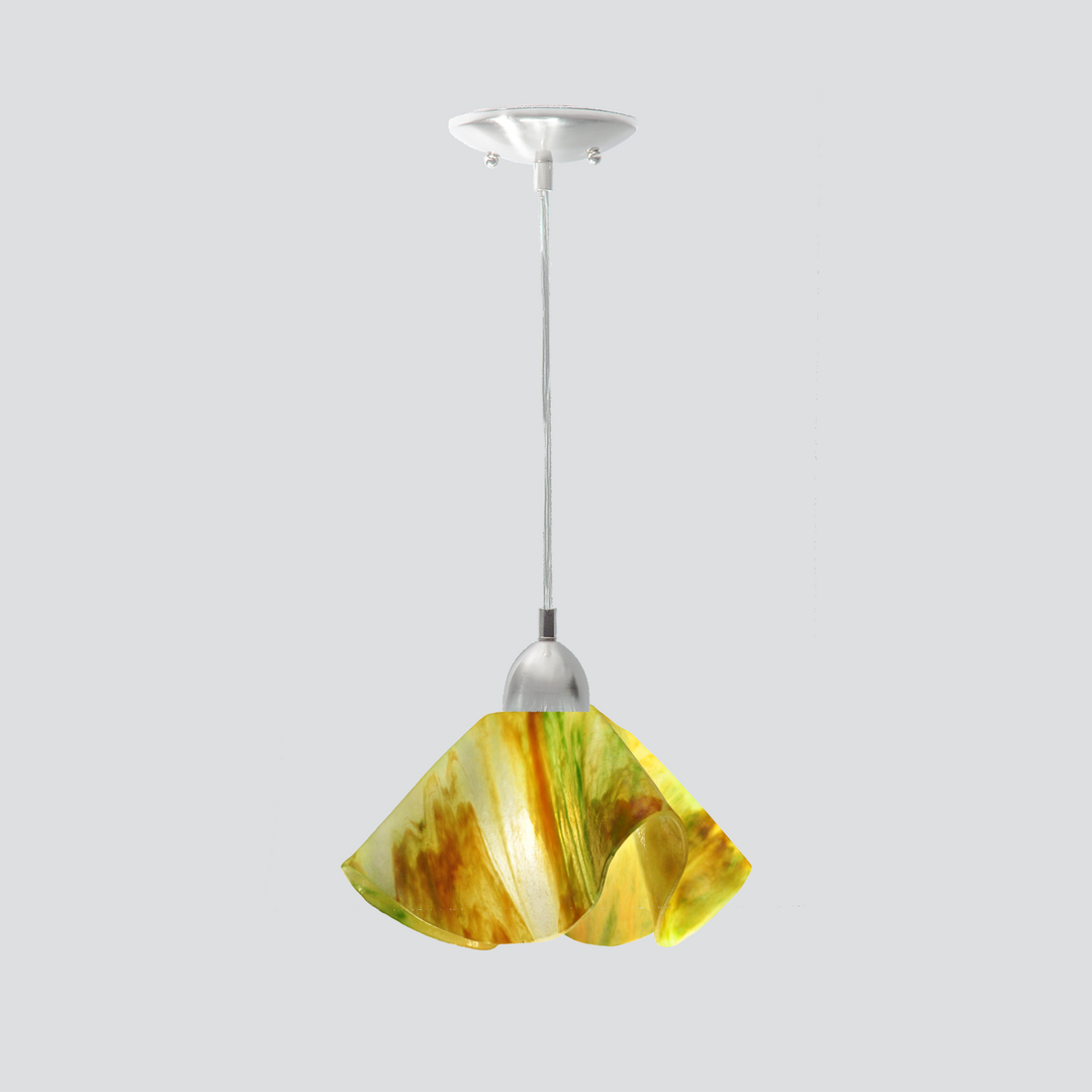 Jezebel Gallery Lily Signature 11" x 7" Large Buttercup Pendant Light With Nickel Hardware