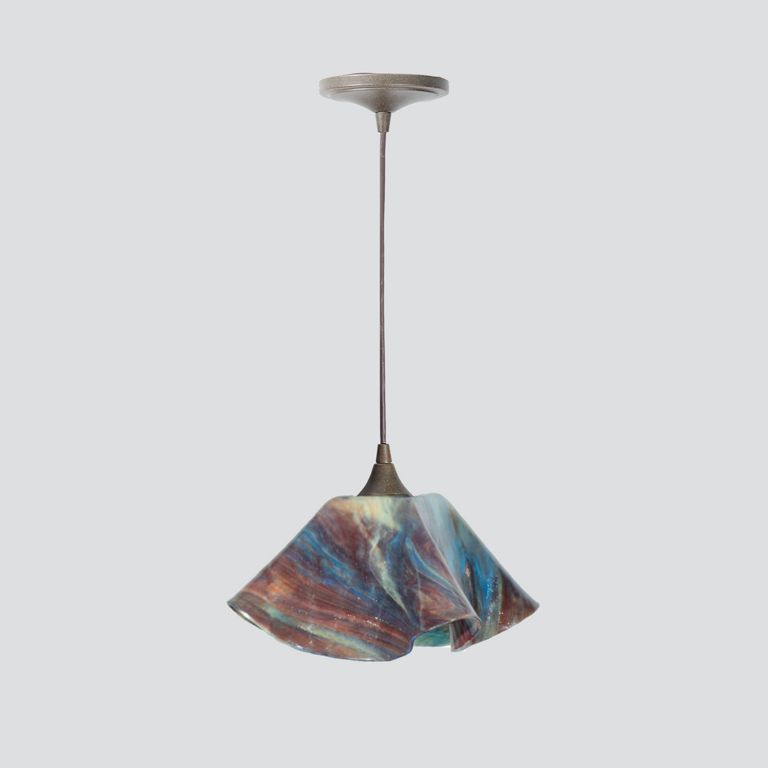 Jezebel Gallery Lily Signature 11" x 7" Large Day Pendant Light With Brown Hardware