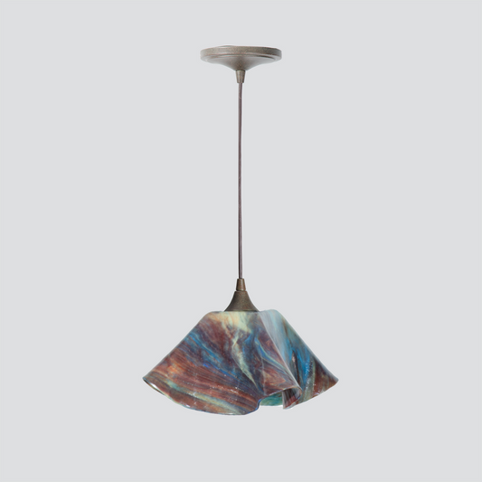 Jezebel Gallery Lily Signature 11" x 7" Large Day Pendant Light With Brown Hardware