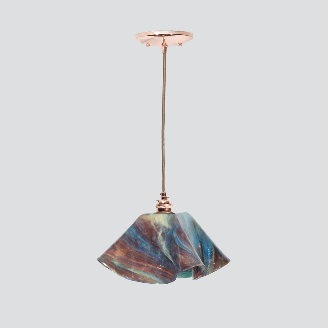 Jezebel Gallery Lily Signature 11" x 7" Large Day Pendant Light With Copper Hardware
